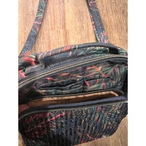 Lug Ranger Crossbody Bag Tropical Palm Print Quilted Shoulder Bag Navy Multi